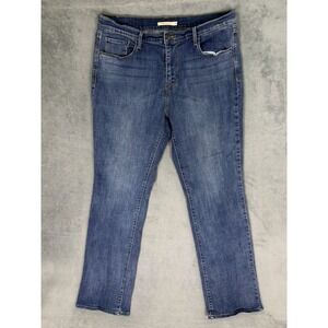 Levis 505 Jeans Womens 33 Blue Medium Wash Denim Straight Mid Rise Stretch
